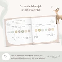 mintkind Babyalbum Második Életév Keményfedeles Babynapló Emlékkönyv és Fotoalbum Fiúknak és Lányoknak Ajándék Babakkönyv Bézs 6