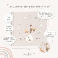 mintkind Babyalbum Második Életév Keményfedeles Babynapló Emlékkönyv és Fotoalbum Fiúknak és Lányoknak Ajándék Babakkönyv Bézs 2
