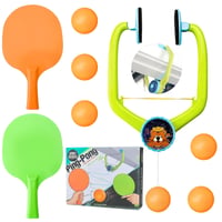 MinXin ajtóra akasztható ping-pong edzőkészlet gyerekeknek - állítható magasságú asztalitenisz tréner ütővel és labdákkal, családi játék 1
