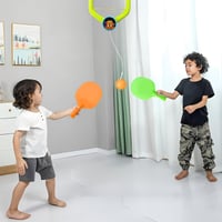 MinXin ajtóra akasztható ping-pong edzőkészlet gyerekeknek - állítható magasságú asztalitenisz tréner ütővel és labdákkal, családi játék 5