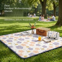 Pikniková deka MinXin 200x200 cm zelená, vodoodolná, skladacia prenosná kempingová podložka s rukoväťou na pláž, grilovačku a vonkajšie použitie 6