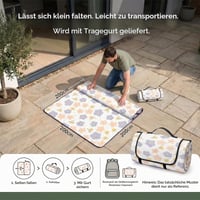 Pikniková deka MinXin 200x200 cm zelená, vodoodolná, skladacia prenosná kempingová podložka s rukoväťou na pláž, grilovačku a vonkajšie použitie 8