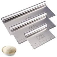 Set de raclete pentru aluat din oțel inoxidabil Minxulan cu scală de măsurare - 15/25/30 cm - 3 bucăți 2