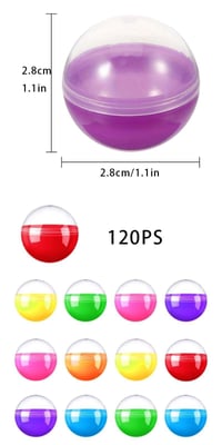Set 120 Globuri din Plastic Reutilizabile MINZHI pentru Decorațiuni de Crăciun și Cadouri, Bile Transparente Colorate din Acril pentru Creații Artizanale 2