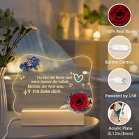 Miofula Örök Rózsa LED Éjszakai Lámpa Anyukának Születésnapi Ajándék 2