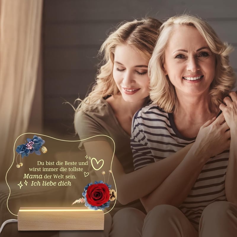 Miofula Örök Rózsa LED Éjszakai Lámpa Anyukának Születésnapi Ajándék