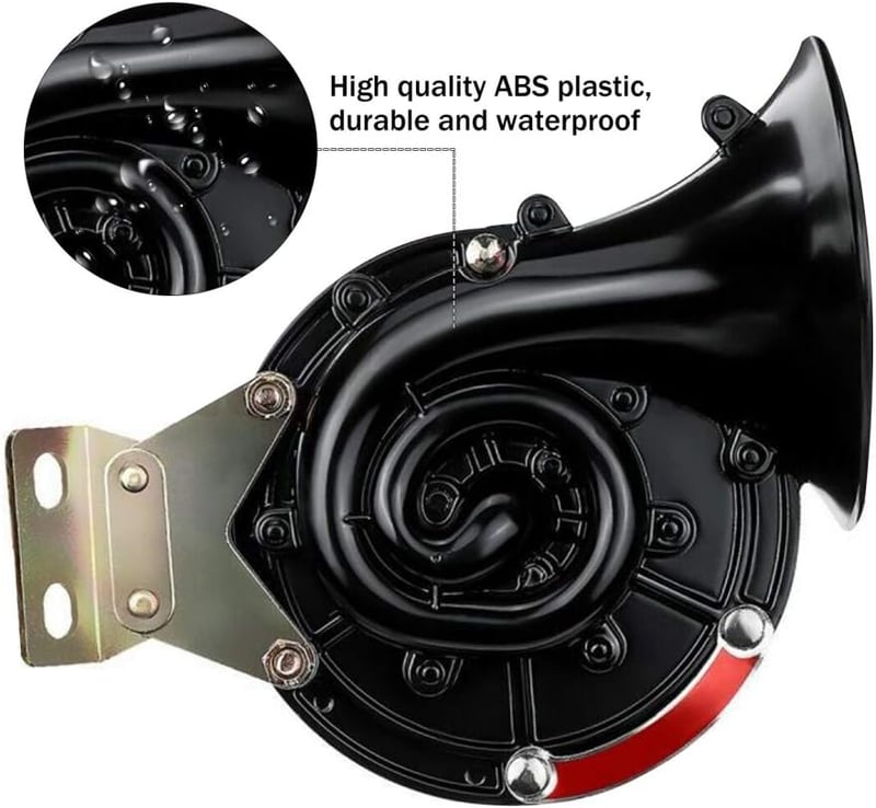 MiOYOOW Csiga Autókürt 24V - 300 dB Szuper Hangos Elektromos Légkürt Autókhoz és Motorkerékpárokhoz, Járműkürt