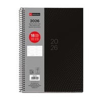 Agendă săptămânală Miquelrius 2026 A5+ 18 luni, cu spirală, iulie 2025 - decembrie 2026, spaniolă-engleză-portugheză 2
