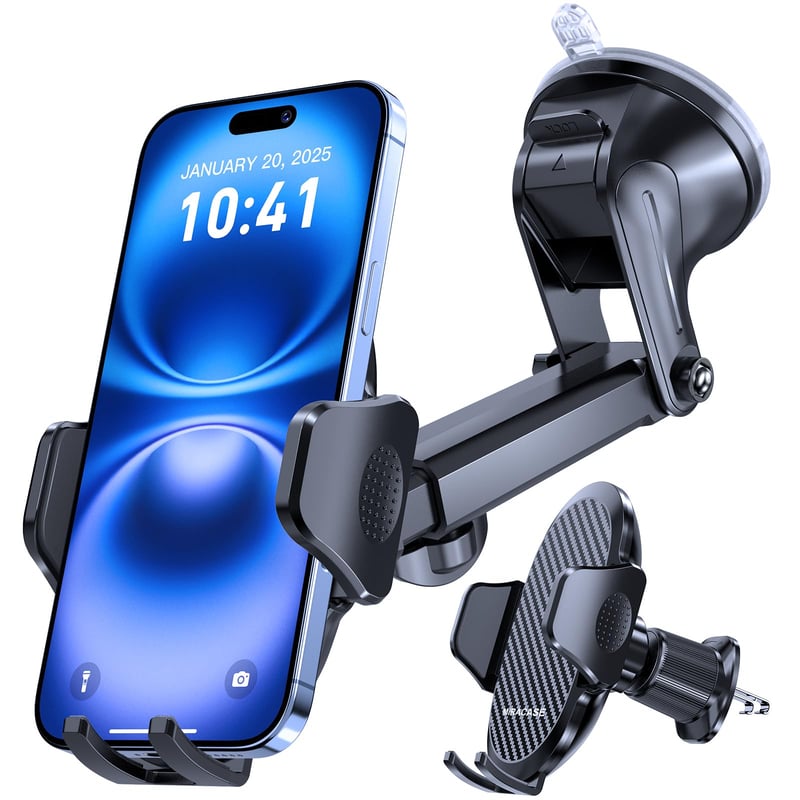 Miracase 2026 4 az 1-ben autós telefontartó 360°-os forgatással – matt fekete