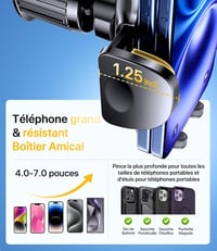 Miracase autós szellőzőrácsra rögzíthető telefontartó, 360°-ban forgatható, 4,0"-7,0" 8
