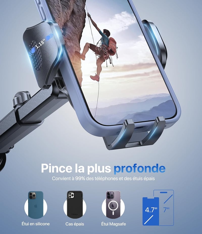 Miracase autós telefontartó 360° forgatható szívókorongos rögzítés 4-7.2" telefonokhoz