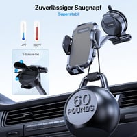 Miracase autós telefontartó 360° forgatható univerzális autó telefon tartó szellőzőrácsra - Suction cup and ventilation 2