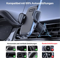 Miracase autós telefontartó 360° forgatható univerzális autó telefon tartó szellőzőrácsra - Suction cup and ventilation 4