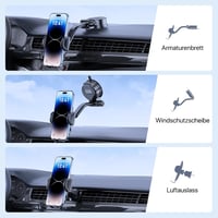 Miracase autós telefontartó 360° forgatható univerzális autó telefon tartó szellőzőrácsra - Suction cup and ventilation 6