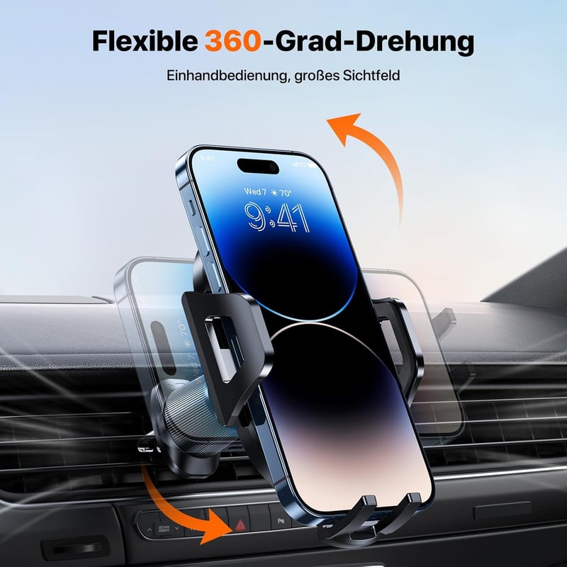 Miracase Autós Telefontartó Szellőzőrácsra 360° Forgatható iPhone Samsung 4-7" - Ventilation