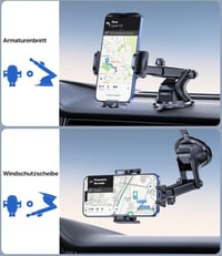 Miracase autós telefontartó erős tapadókoronggal, 360°-ban forgatható, műszerfal/szélvédő 6
