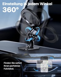 Suport Auto Magnetic Miracase MagSafe - cu 20 Magneți N55, Rotire 360°, Suport Magnetic Universal pentru iPhone și Smartphone, Negru 8