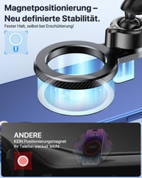 Suport Auto Magnetic Miracase MagSafe - cu 20 Magneți N55, Rotire 360°, Suport Magnetic Universal pentru iPhone și Smartphone, Negru 4