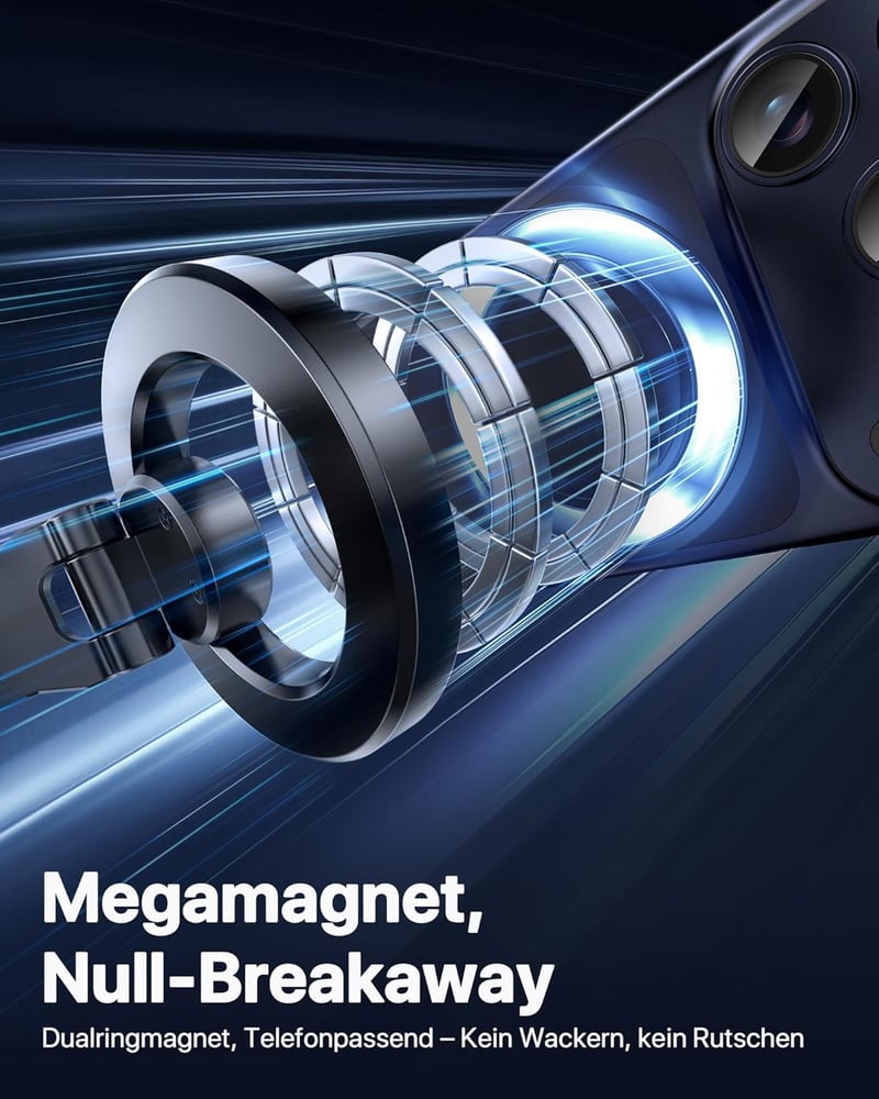 Miracase MagSafe autós telefontartó 360° forgatható mágneses KFZ tartó - vacuum