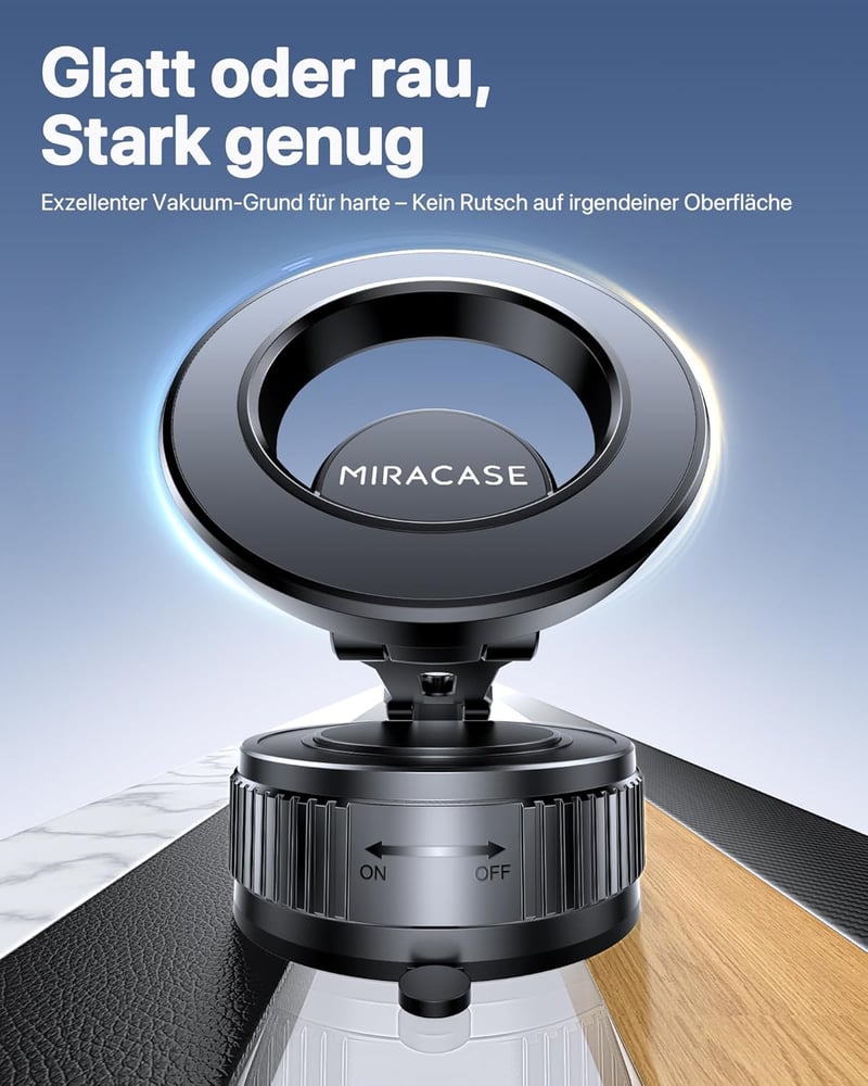 Miracase MagSafe autós telefontartó 360° forgatható mágneses KFZ tartó - vacuum