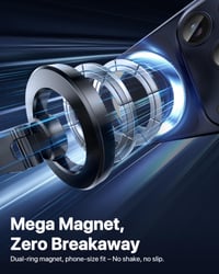 Suport auto pentru telefon Miracase MagSafe, cu ventuză puternică și Nano Gel, rotire la 360°, compatibil cu iPhone 17 Pro Max/16/15/14/13/12, negru 5