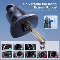 Suport Auto pentru Telefon Miracase MagSafe pentru Grila de Ventilație, cu Cârlige Duble Metalice Îmbunătățite, 20x Magneți N55, Compatibil cu iPhone 17 Pro Max, 16, 15, 14, 13 6