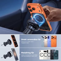 Suport Auto pentru Telefon Miracase MagSafe pentru Grila de Ventilație, cu Cârlige Duble Metalice Îmbunătățite, 20x Magneți N55, Compatibil cu iPhone 17 Pro Max, 16, 15, 14, 13 8
