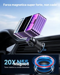 Miracase MagSafe magnetski auto držač za telefon - za ploču i ventilacijski otvor, crni 3