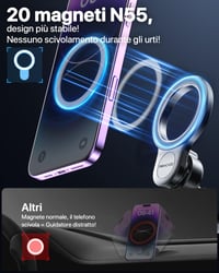 Miracase MagSafe magnetski auto držač za telefon - za ploču i ventilacijski otvor, crni 4