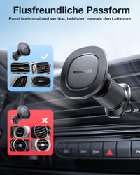 Suport Auto Magnetic Miracase MagSafe pentru Grila de Ventilație, 20x Magneti N52, compatibil cu iPhone 17 16 15 14 13 12 Pro Max, design 2026 9