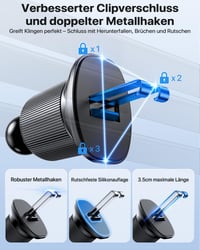 Suport Auto Magnetic Miracase MagSafe pentru Grila de Ventilație, 20x Magneti N52, compatibil cu iPhone 17 16 15 14 13 12 Pro Max, design 2026 6