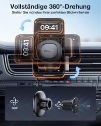 Suport Auto Magnetic Miracase MagSafe pentru Grila de Ventilație, 20x Magneti N52, compatibil cu iPhone 17 16 15 14 13 12 Pro Max, design 2026 7