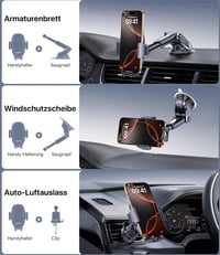 Miracase Univerzális Autós Telefontartó Szellőzőrácsra és Szélvédőre - black 7