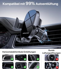 Miracase Univerzális Autós Telefontartó Szellőzőrácsra és Szélvédőre - black 5