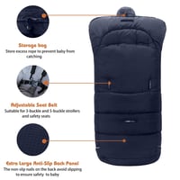 Sac de iarnă universal Miracle Baby pentru cărucior, scoică auto și landou, 102 x 54 cm, albastru 2
