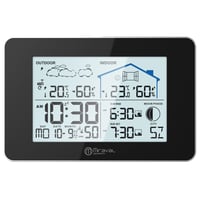 Stație meteo wireless Miraval cu senzor extern, fazele lunii, răsărit, umiditate, 2 alarme, prognoză meteo, afișaj mare, negru 2