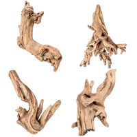 Mirenko Set 4 Bucăți Lemn Natural pentru Acvariu – Decor din Lemn Real pentru Acvariu și Terariu – Rădăcini ca Ascunzători pentru Reptile, Creveți și Paludariu 1