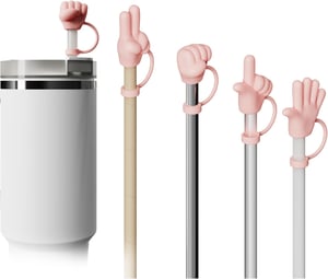 Protecție pentru pai din silicon mirito pentru pahar Stanley - roz - 4 bucăți