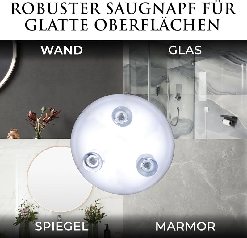 Mirrorvana 30x nagyítós kozmetikai tükör 15cm króm szívócsészés