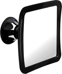 Mirrorvana Párásodásmentes Zuhanytükör Borotválkozáshoz, Erős Tapadókorongos, Törhetetlen, 360° Forgatható Fürdőszobai Tükör, 16,3 x 16,3 cm 1