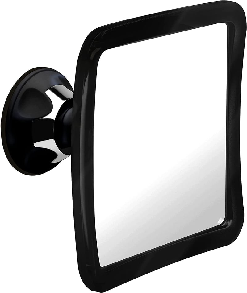Mirrorvana Párásodásmentes Zuhanytükör Borotválkozáshoz, Erős Tapadókorongos, Törhetetlen, 360° Forgatható Fürdőszobai Tükör, 16,3 x 16,3 cm
