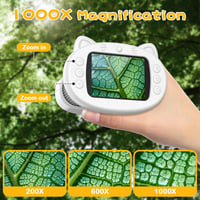 Misilmp 1000x digitális gyermek mikroszkóp 2.4" kijelzővel, 8 LED-del, hordozható fehér - White 3