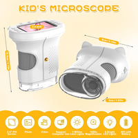 Misilmp 1000x digitális gyermek mikroszkóp 2.4" kijelzővel, 8 LED-del, hordozható fehér - White 2