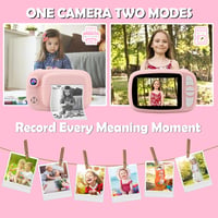 Misilmp Instant Digitális Gyermekkamera 3.5" 1080P Nyomtatóval Pink 2
