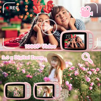 Misilmp Instant Digitális Gyermekkamera 3.5" 1080P Nyomtatóval Pink 4
