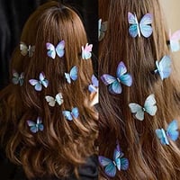 Miss-shop 3D pillangó hajcsat szett 11 darab csillogó hajcsatokkal nőknek és lányoknak 3