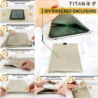 Súprava Mission Darkness TitanRF Faraday Fabric Pro na vlastnú výrobu, vojenská trieda, blokovanie RF signálu 1,1 m x 5,5 m, proti WiFi, Bluetooth a mobilným sieťam 8