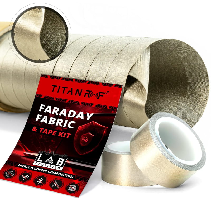 Súprava Mission Darkness TitanRF Faraday Fabric Pro na vlastnú výrobu, vojenská trieda, blokovanie RF signálu 1,1 m x 5,5 m, proti WiFi, Bluetooth a mobilným sieťam