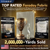 Súprava Mission Darkness TitanRF Faraday Fabric Pro na vlastnú výrobu, vojenská trieda, blokovanie RF signálu 1,1 m x 5,5 m, proti WiFi, Bluetooth a mobilným sieťam 2