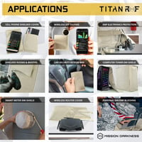 Súprava Mission Darkness TitanRF Faraday Fabric Pro na vlastnú výrobu, vojenská trieda, blokovanie RF signálu 1,1 m x 5,5 m, proti WiFi, Bluetooth a mobilným sieťam 7